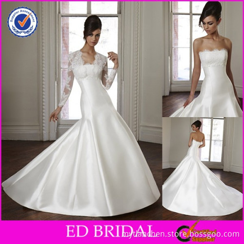 CE861 Latest Model Sexy Strapless Chapel Train With Jacket Ivory Wedding Gowns